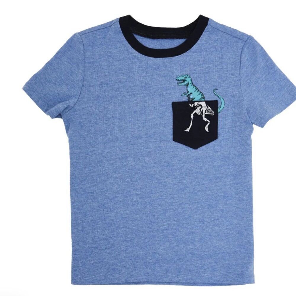 Andy and Evan Blue Dinosaur pocket tee NWT size 2T